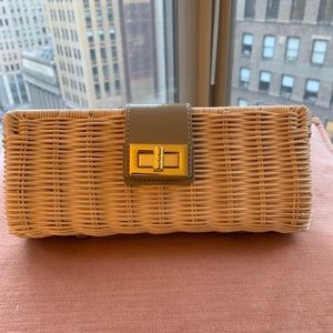 J. Crew basket weave clutch